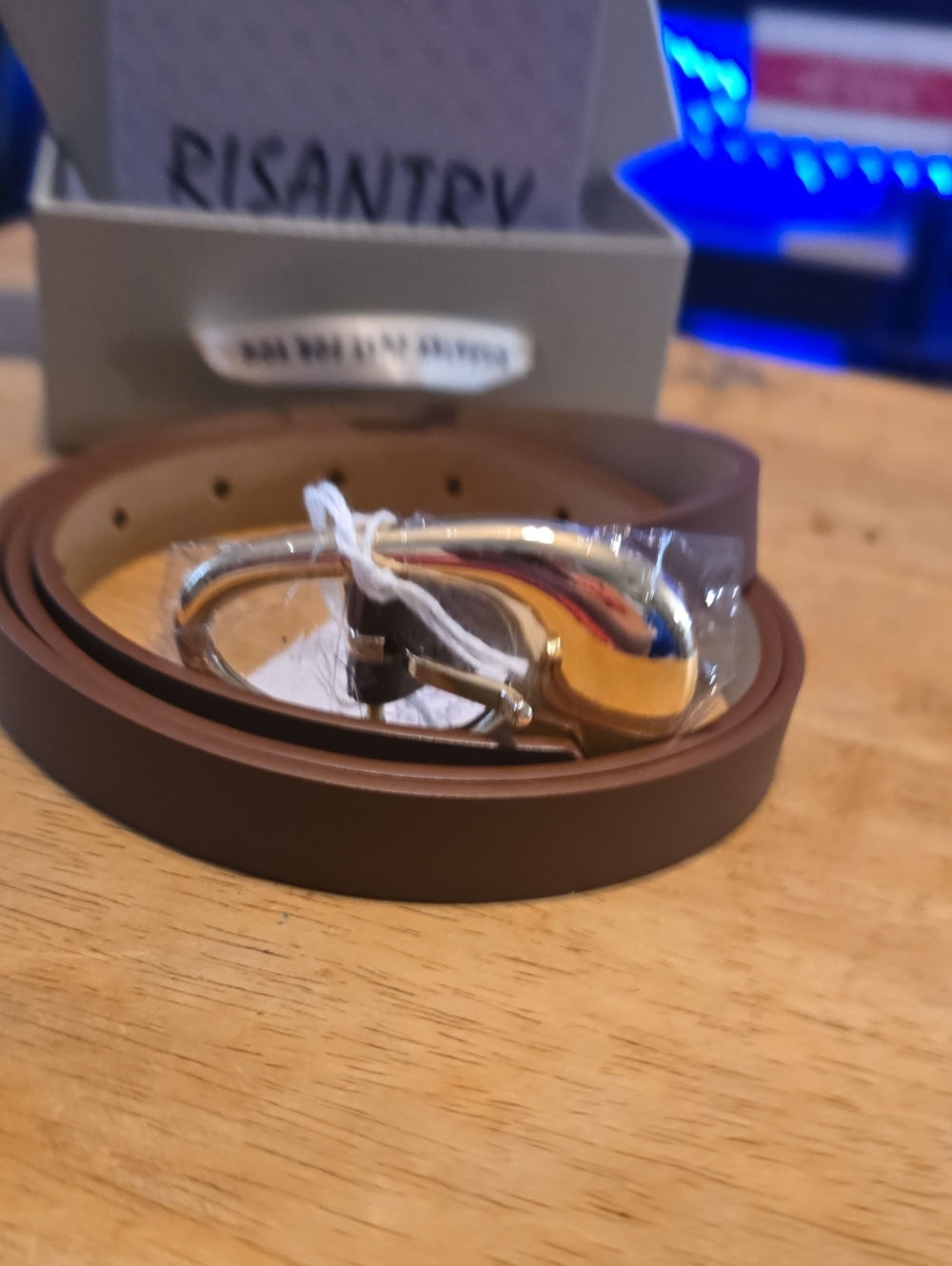 Classic Brown Leather Belt with Polished Silver Buckle
